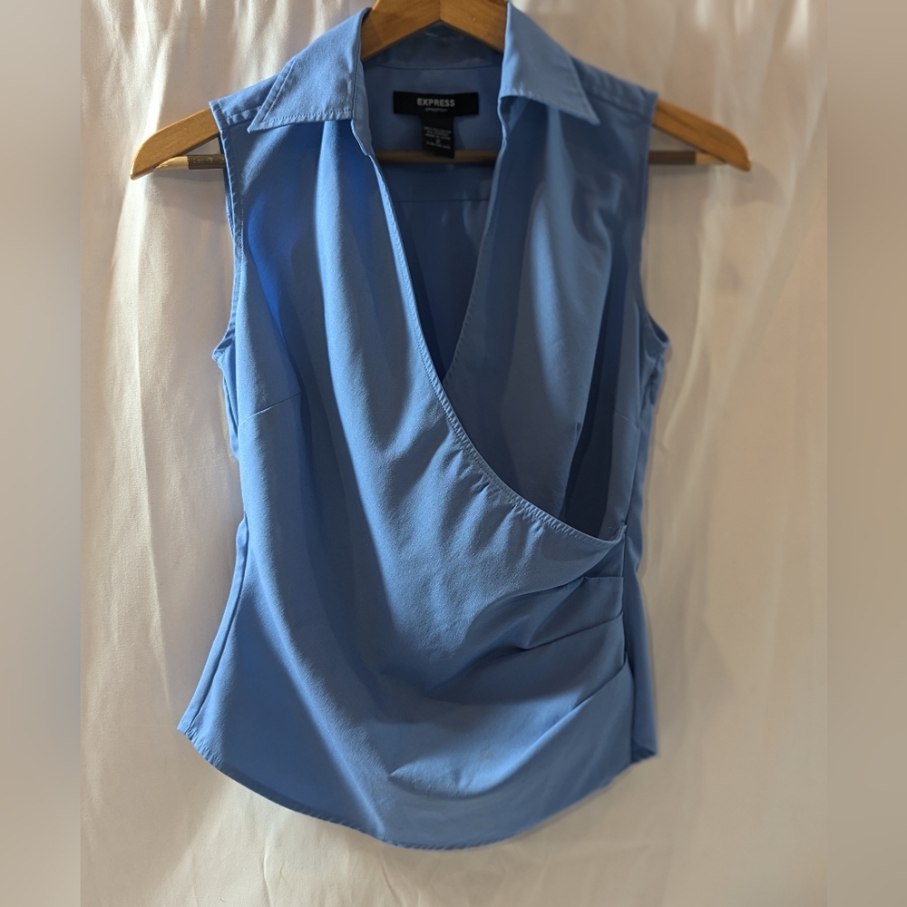 Express Women's Blue Sleeveless Top